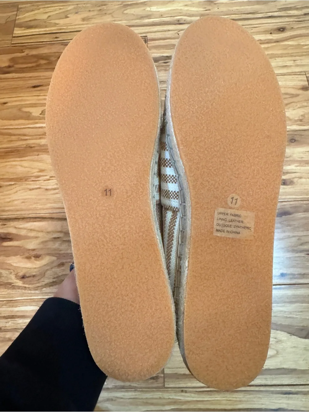 J.‎ Jill Women's Espadrille Flats Size 11 Tan Stripe Canvas NWOT